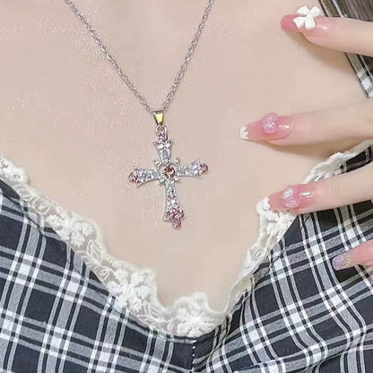 Star Zircon Pendant Necklace for Women Luxury Sweet Cool Girl Punk Heart Clavicle Chain New Fashion Jewelry Party Gift