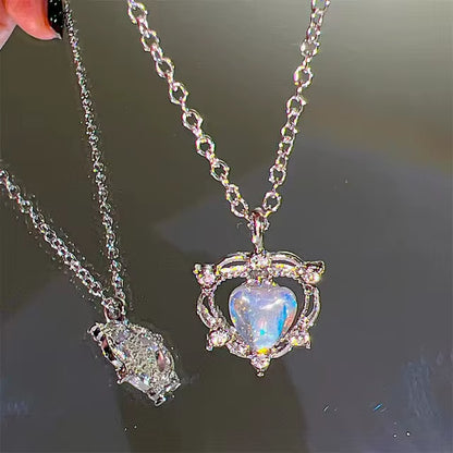 Star Zircon Pendant Necklace for Women Luxury Sweet Cool Girl Punk Heart Clavicle Chain New Fashion Jewelry Party Gift